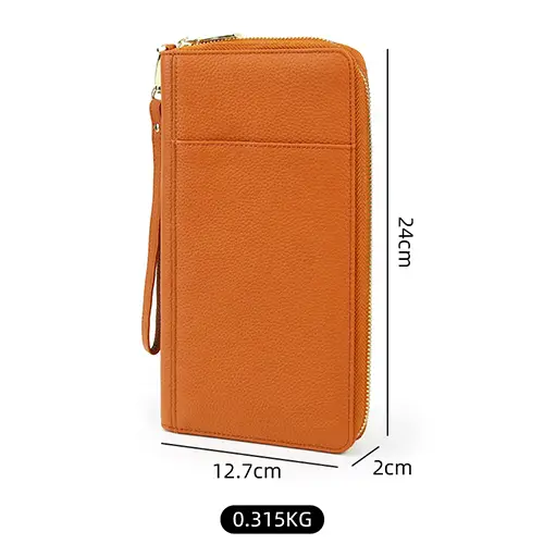  Elegant PU Leather Multi-Compartment Wallet with Wrist Strap